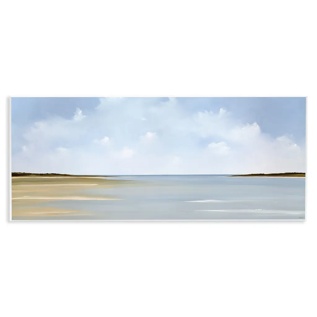 Stupell Beach Clouds Landscape Wall Plaque Art Rick Fleury - 17 X 7