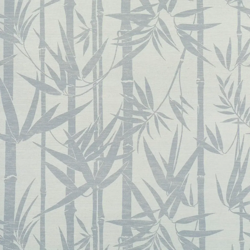 Sample - Schumacher Les Bambous Sisal Wallpaper In Mineral
