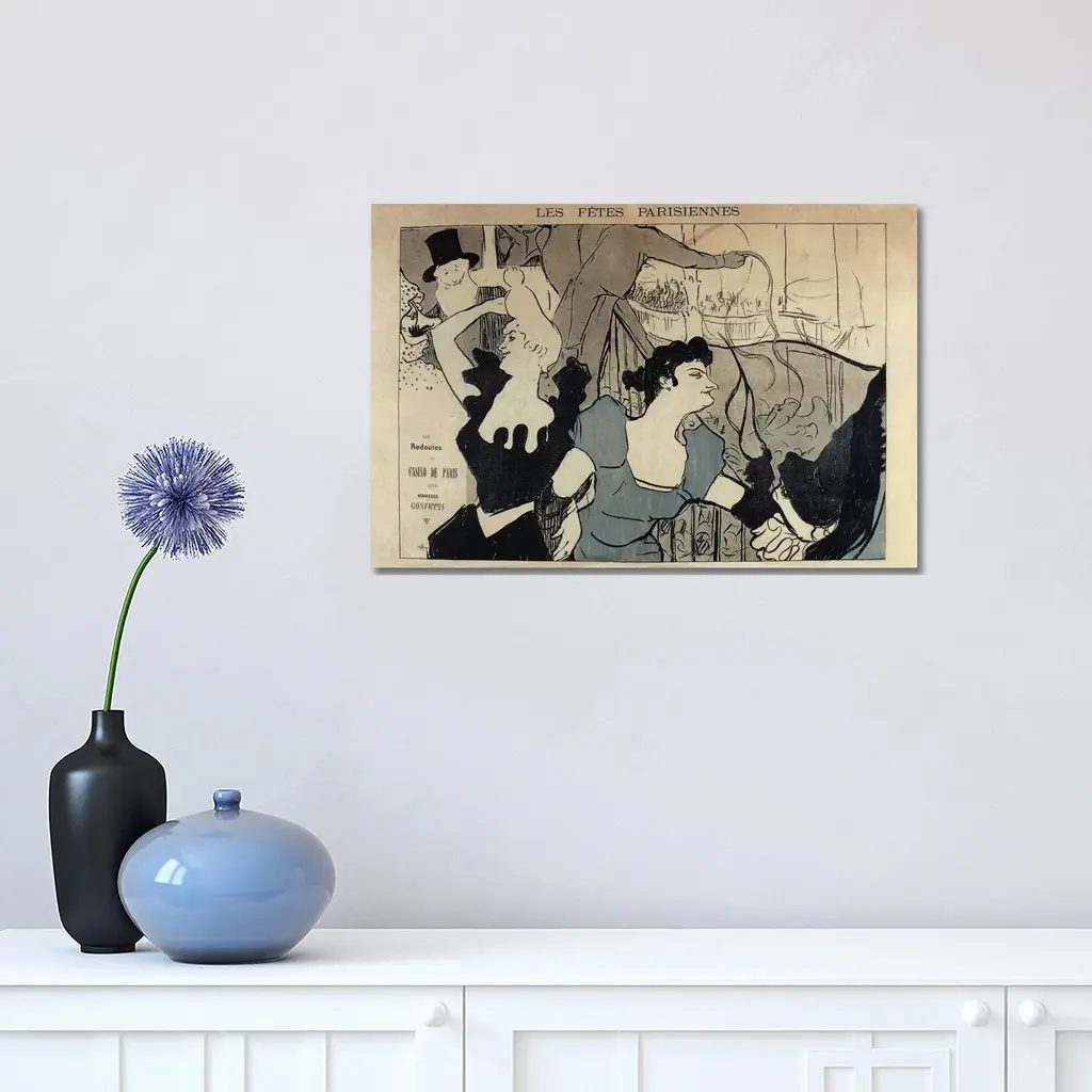 Icanvas "Les Fetes Parisiennes, 1892" By Henri De Toulouse-Lautrec Canvas Print - 26x40x1.5