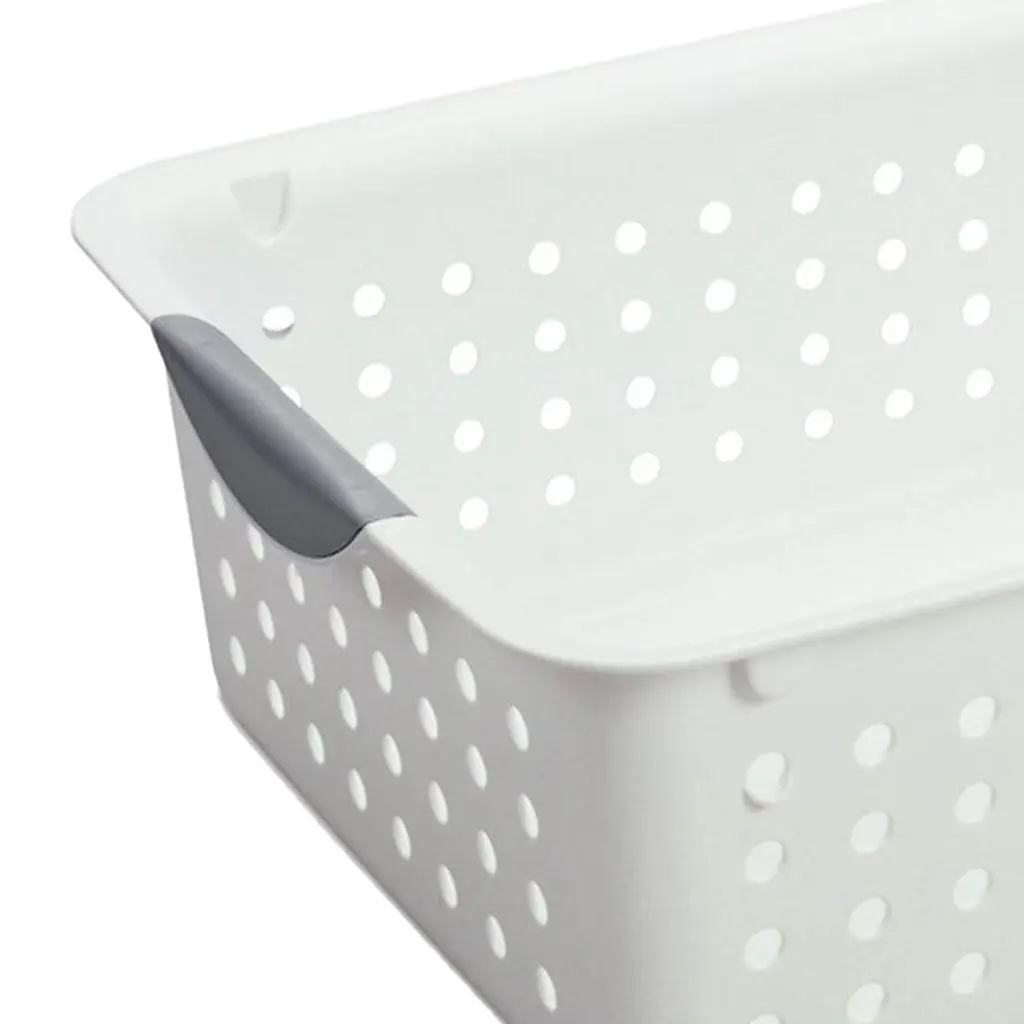 Sterilite Medium Ultra Plastic Storage Organizer Basket With Handles, (6 Pack) - White - Medium 12 Pack