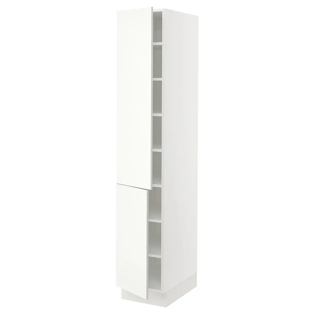 Sektion High Cabinet With Shelves/2 Doors - White/vallstena White 15x24x80 "