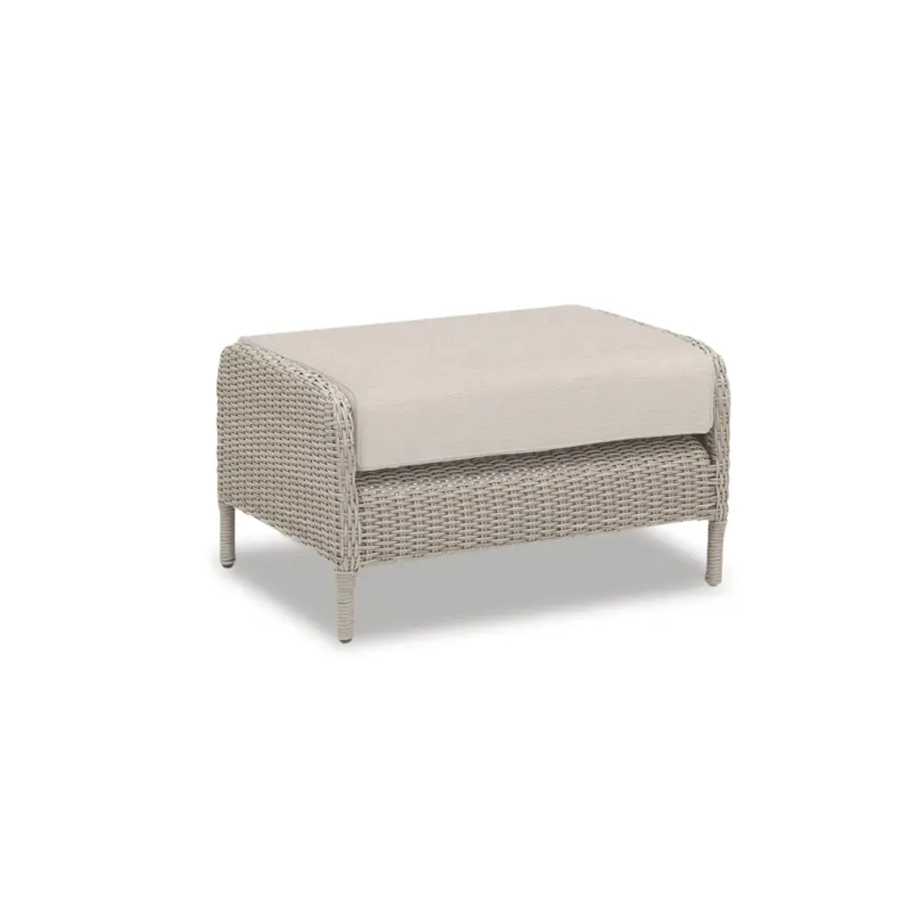 Manhattan Wicker Outdoor Ottoman With Sunbrella® Cushion