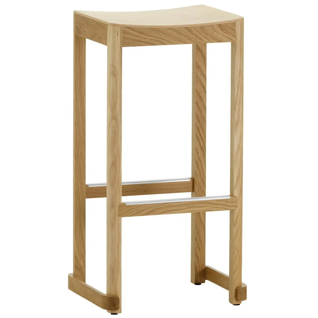 Atelier Bar Stool, 75 Cm, Lacquered Oak