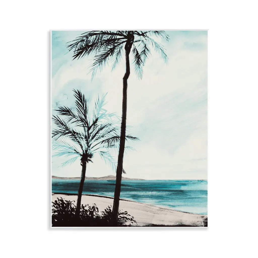 Stupell Beach Palm Silhouettes Wall Plaque Art Design By Linda Baliko - 11 X 14