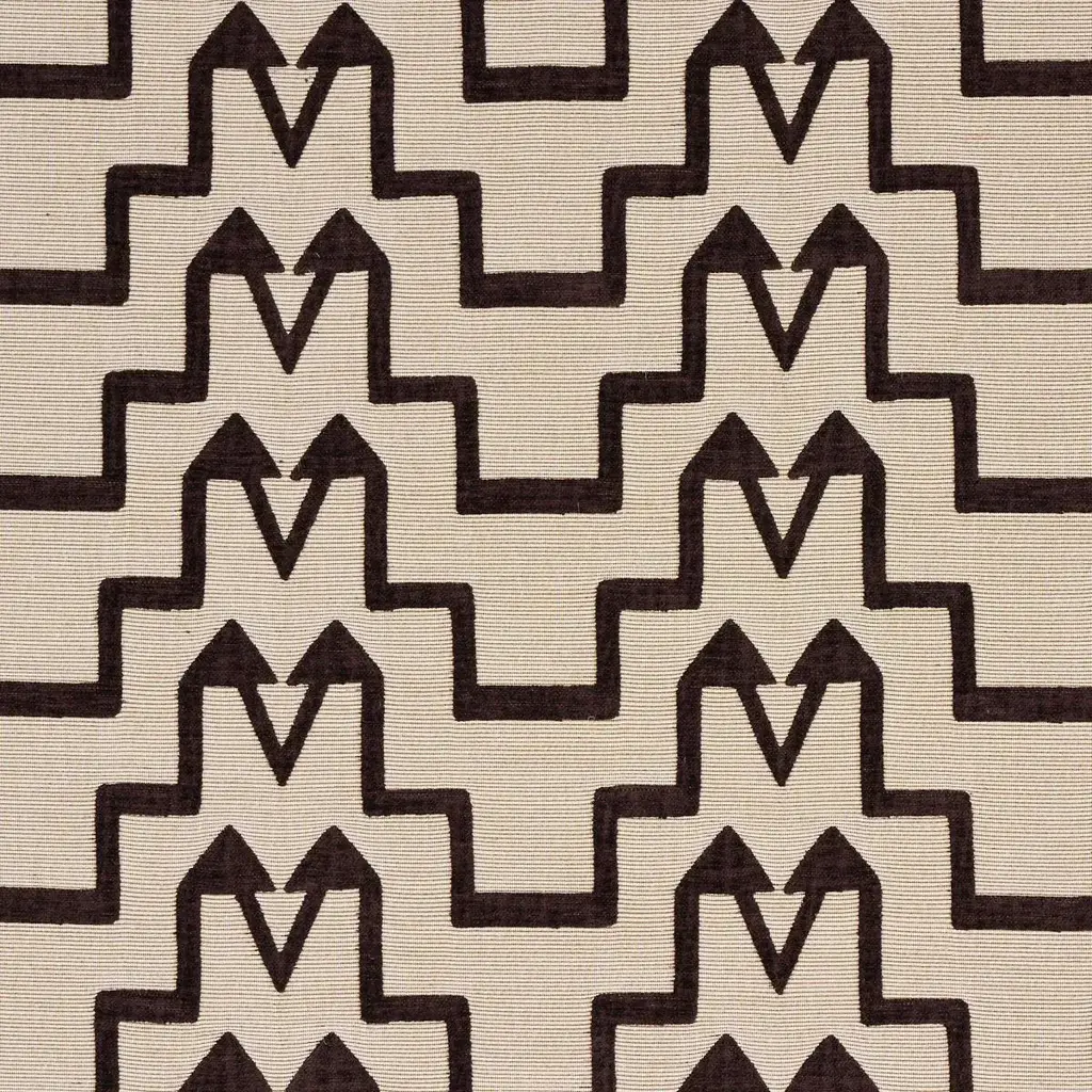 Schumacher X David Kaihoi Turkish Step Fabric In Brown