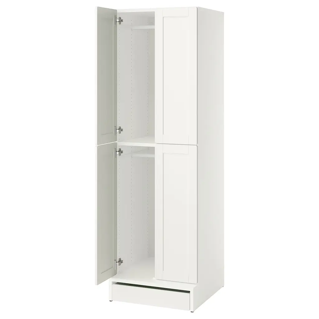 Småstad / Uppföra Wardrobe - White With Frame/with 2 Clothes Rails 23 5/8x25 5/8x77 1/8 "