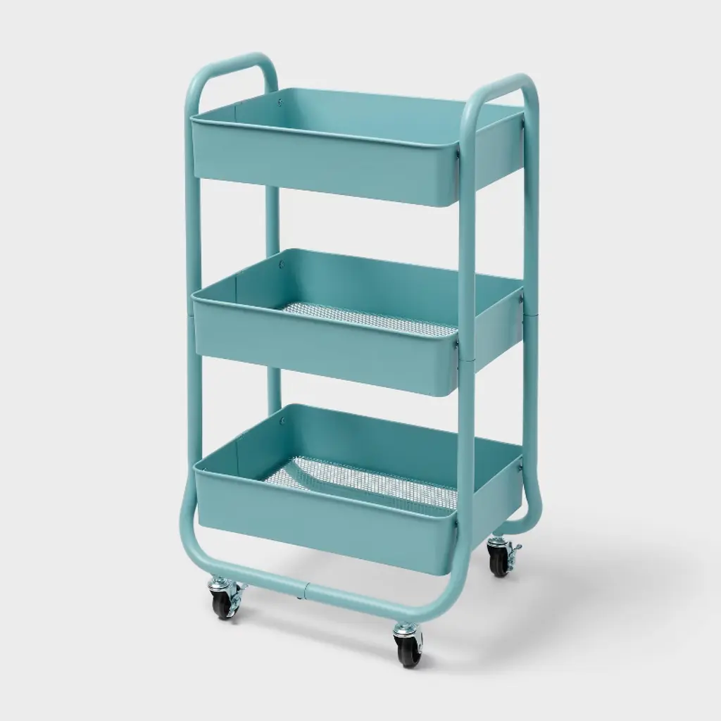 3 Tier Metal Utility Cart Blue - Brightroom™