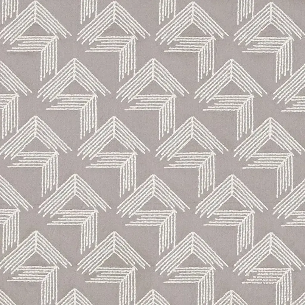 Schumacher X Miles Redd V Step Fabric In Pale Grey