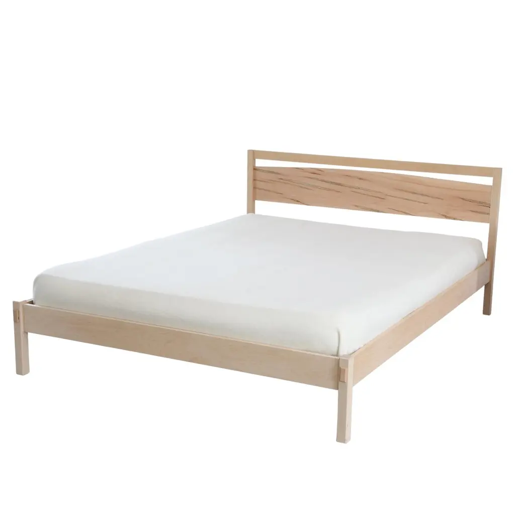Platform Bed With Bridle Jointed Headboard In Maple By Boyd & Allister