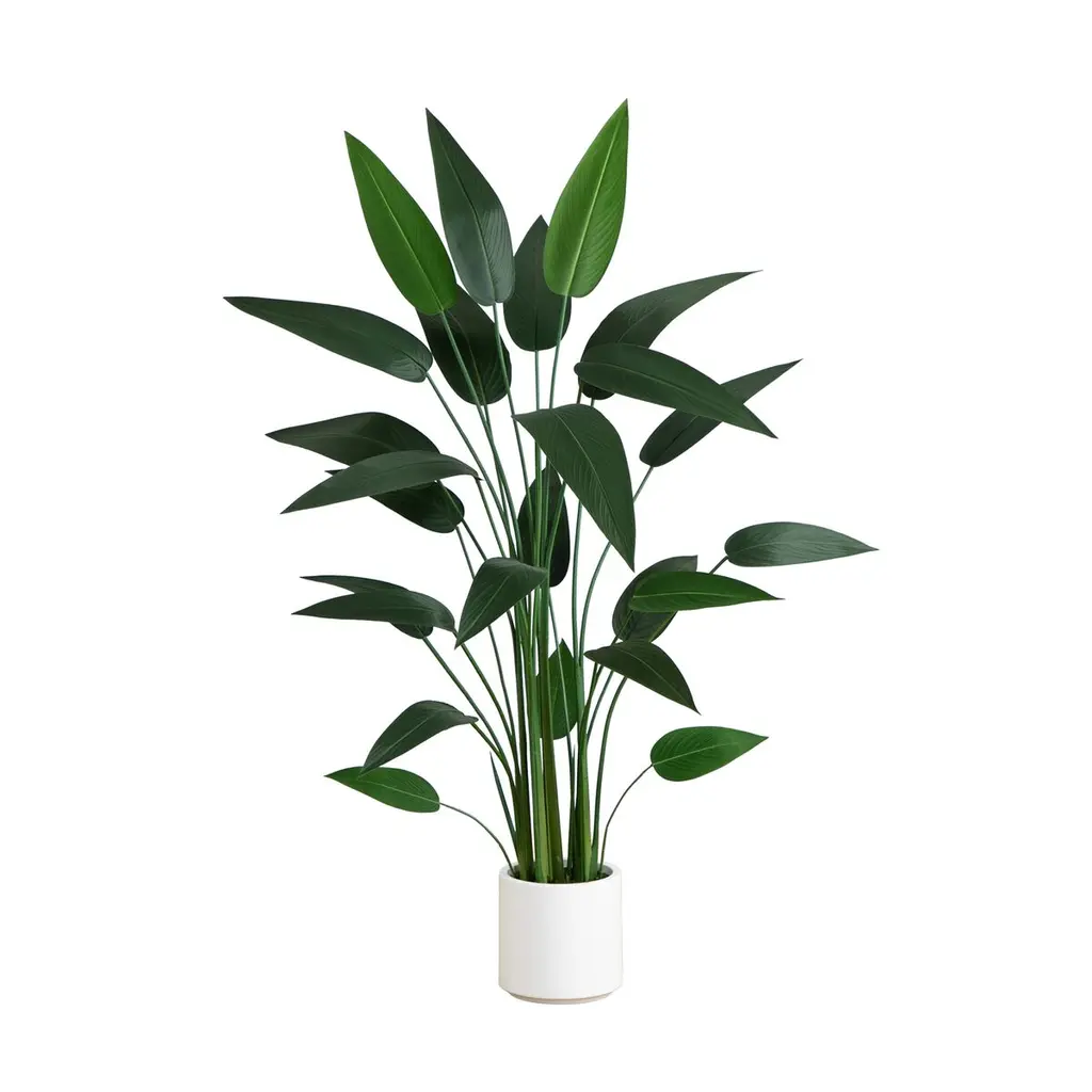 63in. Artificial Sky Bird Tree, White Decorative Planter