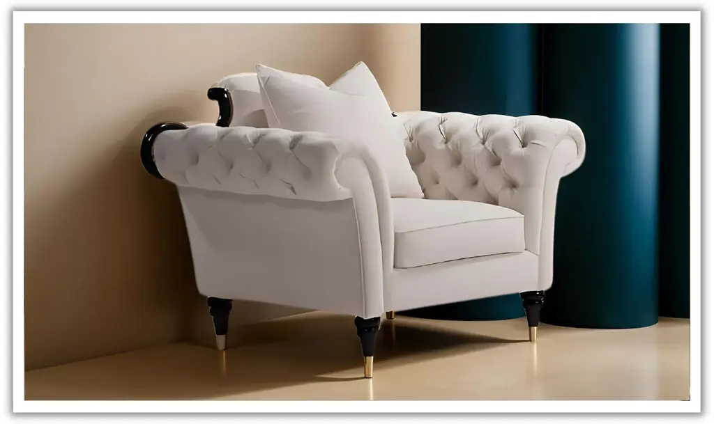 Klaussner Dantone Chair With Pillow Back In Beige