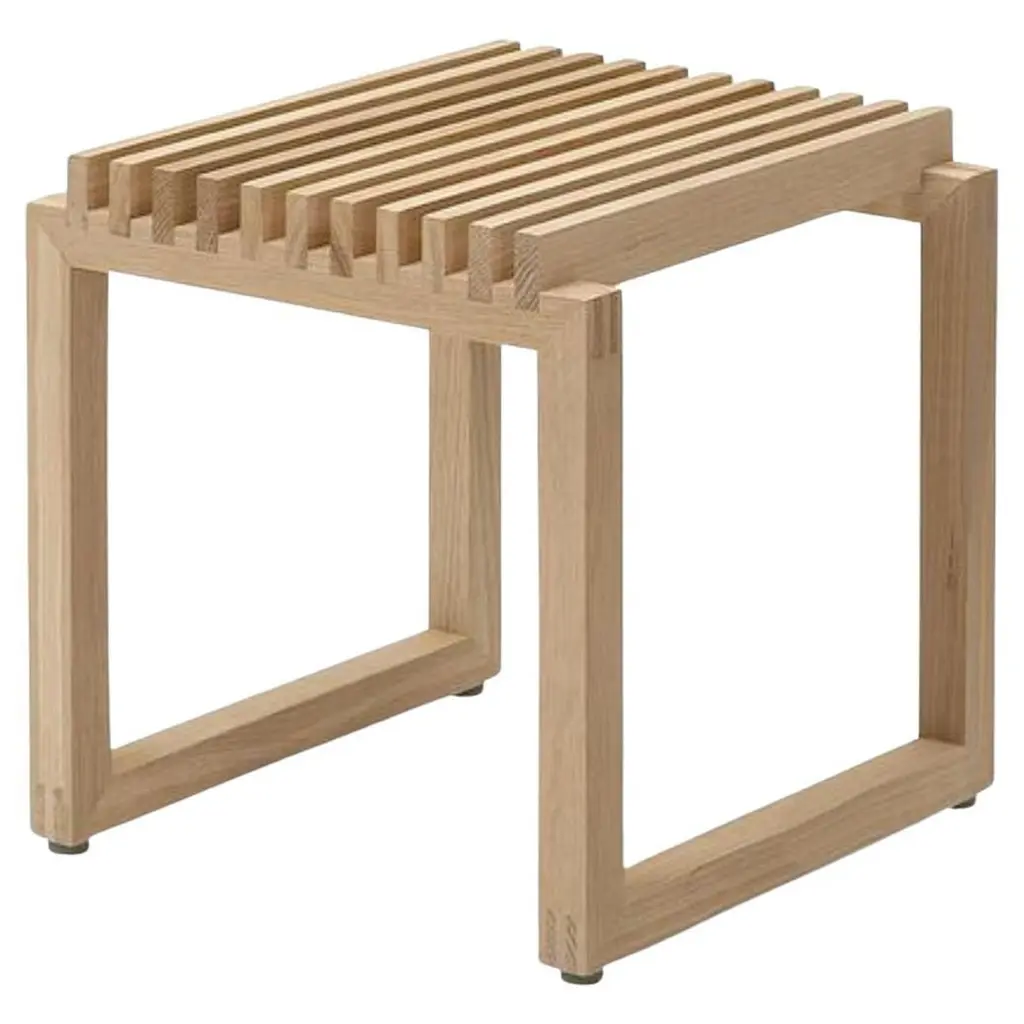 Niels Hvass Outdoor 'Cutter' Stool In Natural Oak For Skagerak