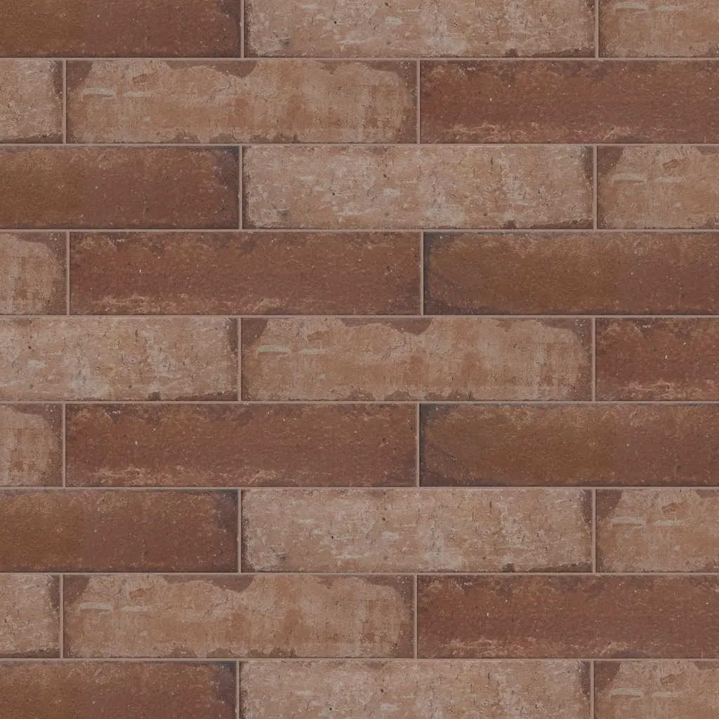 Merola Tile Brickyard Red 3" X 11-3/4" Porcelain Floor And Wall Tile - Case (48 Tiles)