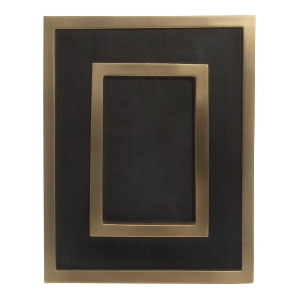 Picture Frame 5X7” In Black Oak With Brass Details By Kifu Paris