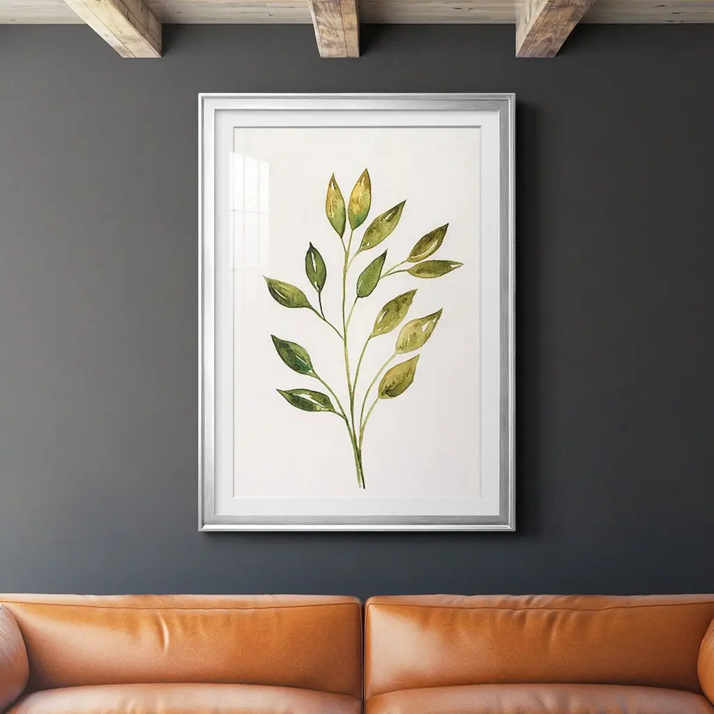 Single Twig Ii Premium Framed Print - Ready To Hang - 30.5x42.5 - Silver