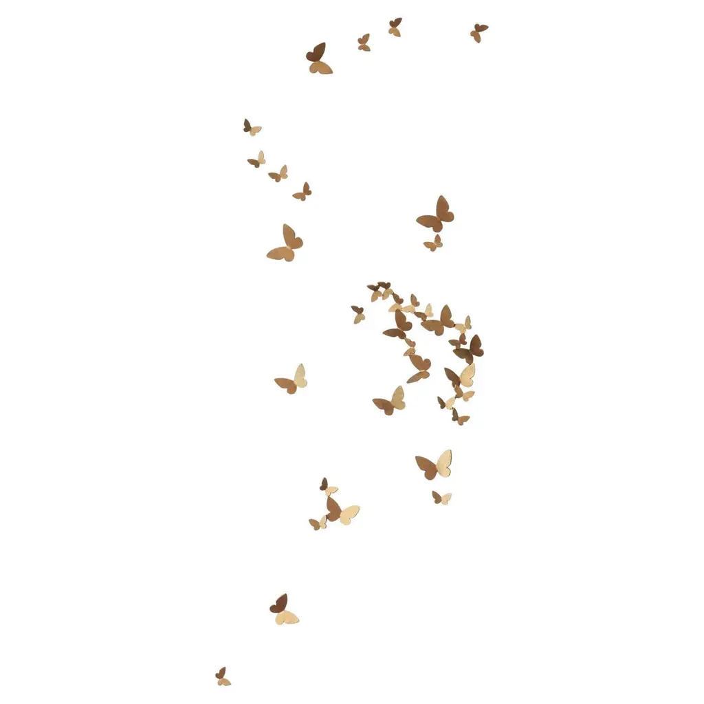 Butterfly Wall Sculpture, Vertical Flight Right, Gold