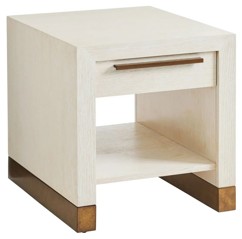 Carmel Huckleberry Drawer End Table, Winter-white