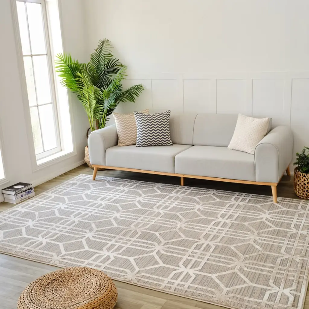 Rug Branch Nomad Abstract Modern Beige Brown Indoor Area Rug - 4' X 6'