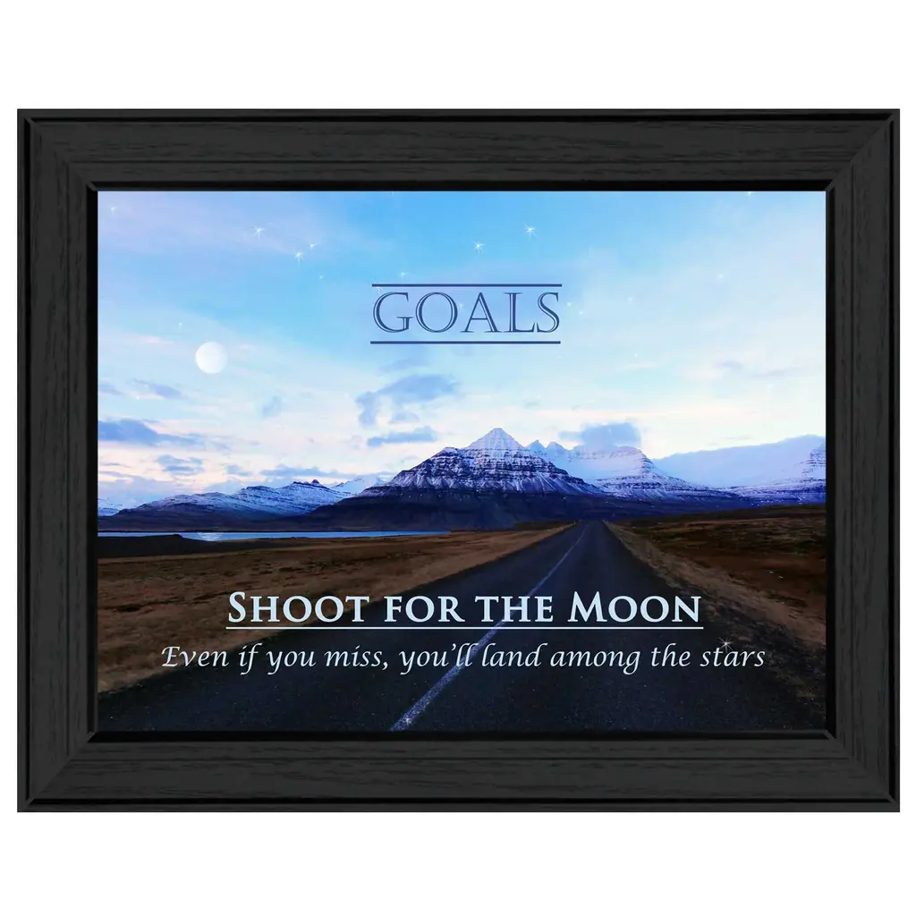 Goals 3 Black Framed Print Wall Art - Black