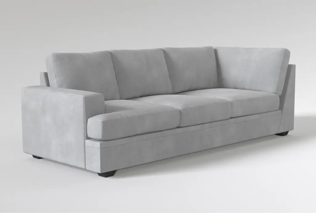 Bonaterra Dove Grey Fabric Left Arm Facing Tux Sofa
