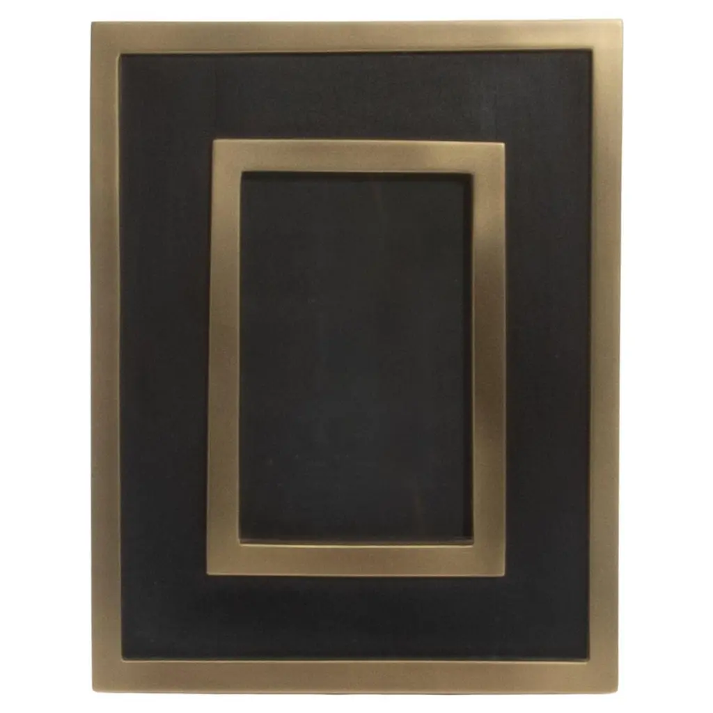 Picture Frame 5X7” In Black Oak With Brass Details By Kifu Paris
