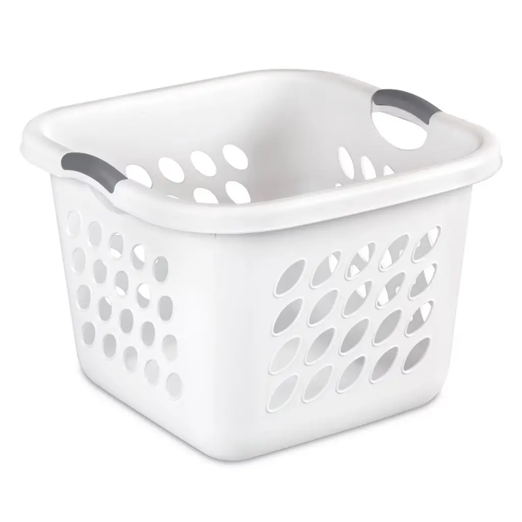 Sterilite 12 Pack 1.5 Bushel Ultra Laundry Basket, Square Plastic Clothes Hamper