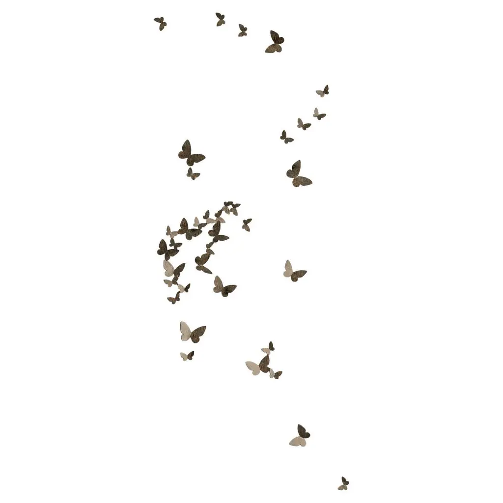 Butterfly Wall Sculpture, Vertical Flight Left, Warm Black