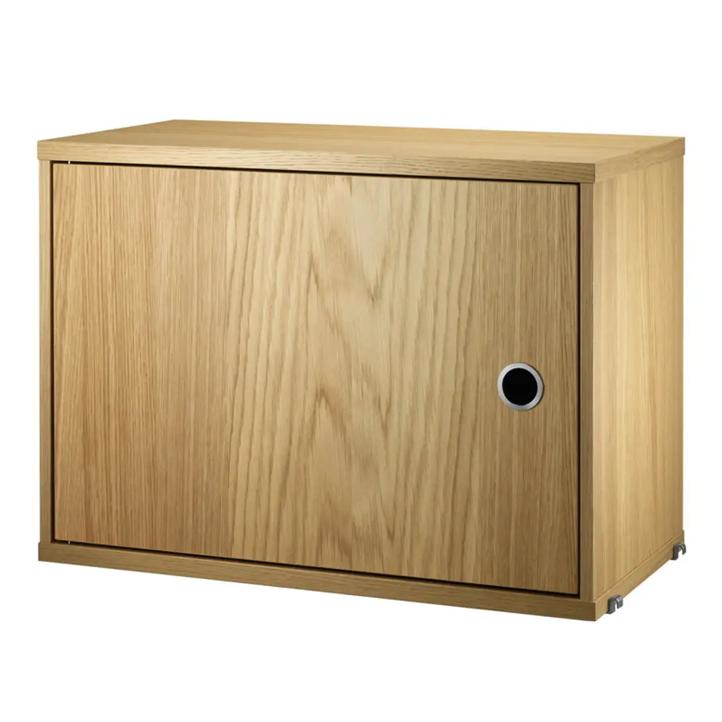 String Cabinet With Swing Door, 58 X 30 Cm, Oak