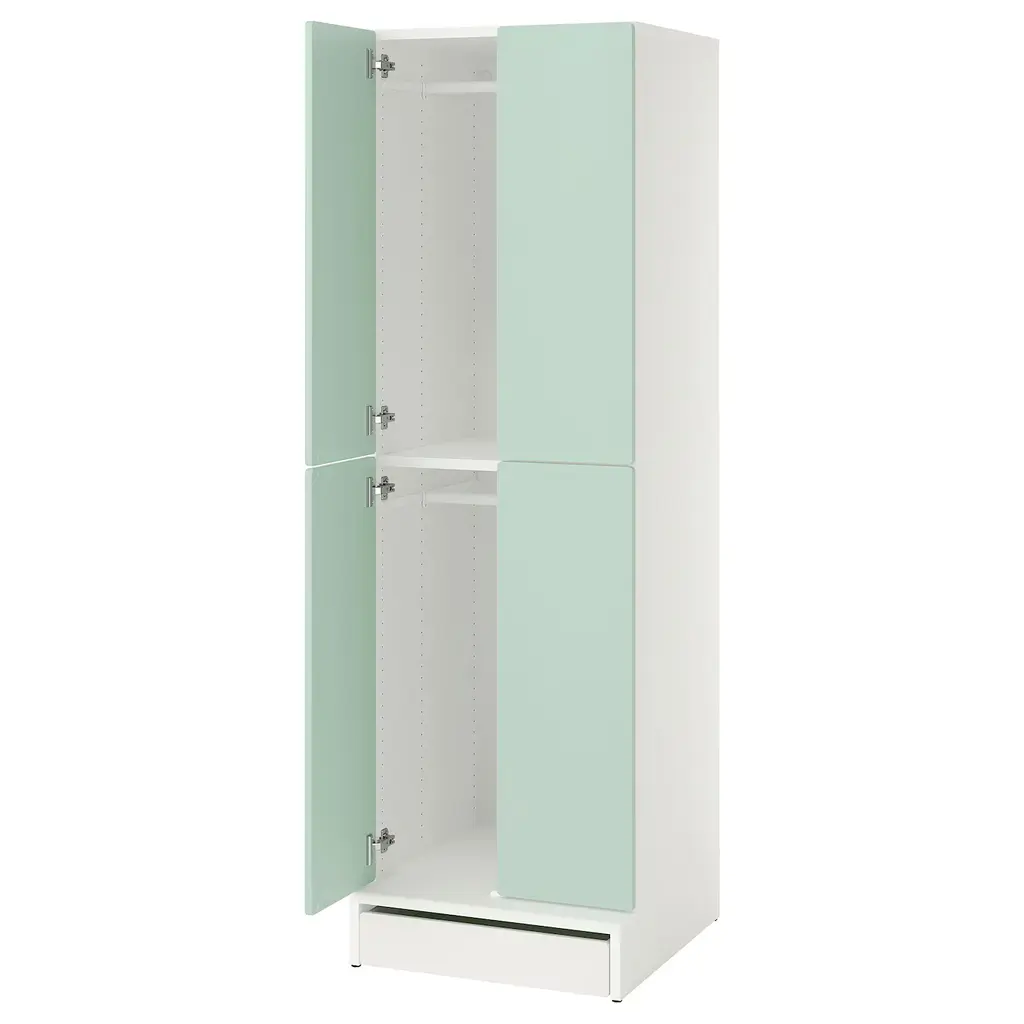 Småstad / Uppföra Wardrobe - White Light Green/with 2 Clothes Rails 23 5/8x25 5/8x77 1/8 "