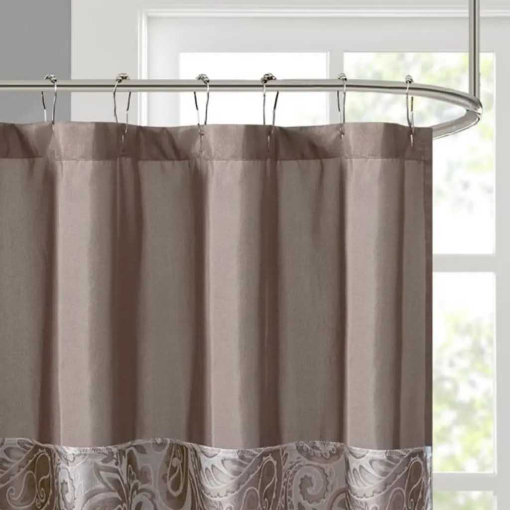 Textured Jacquard Bathroom Curtain-72x72 Inches, Elegant Luxury Design