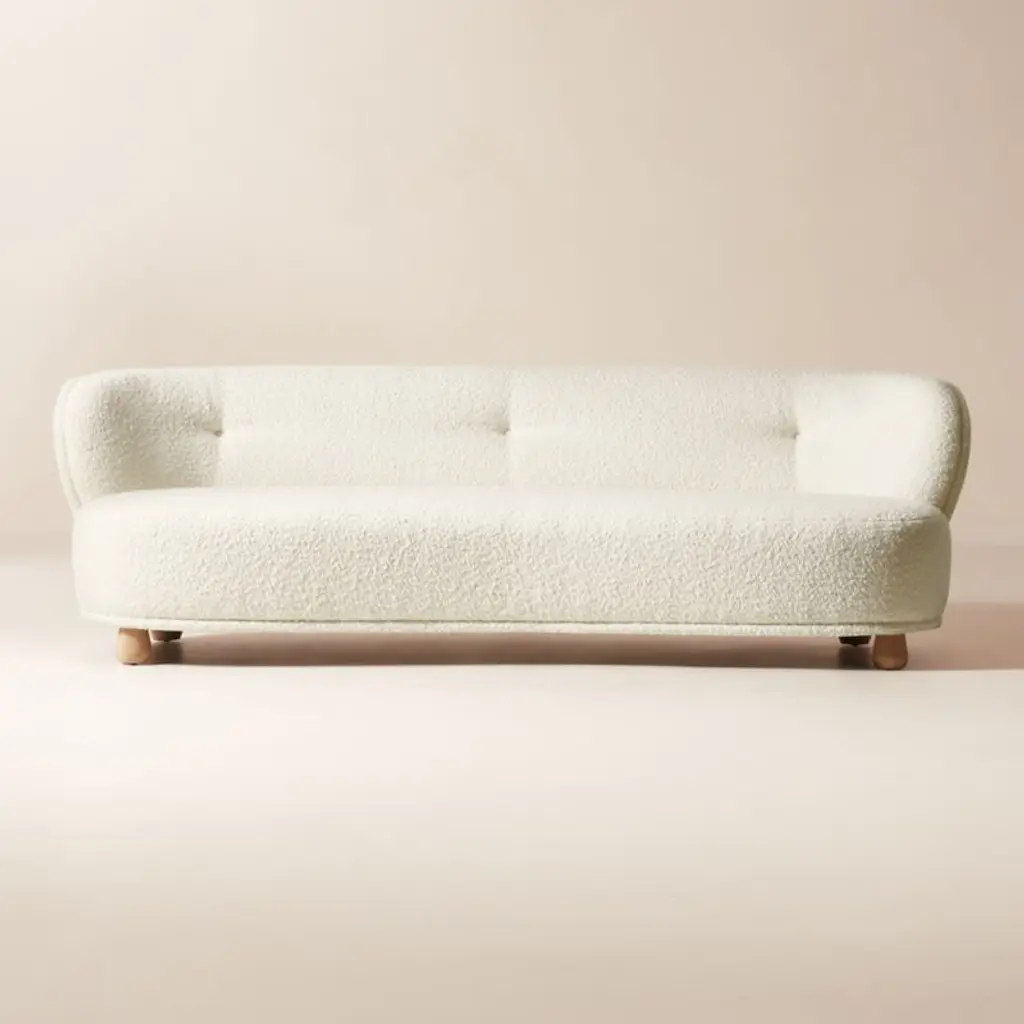 Leonne 90" Ivory Boucle Sofa By Goop