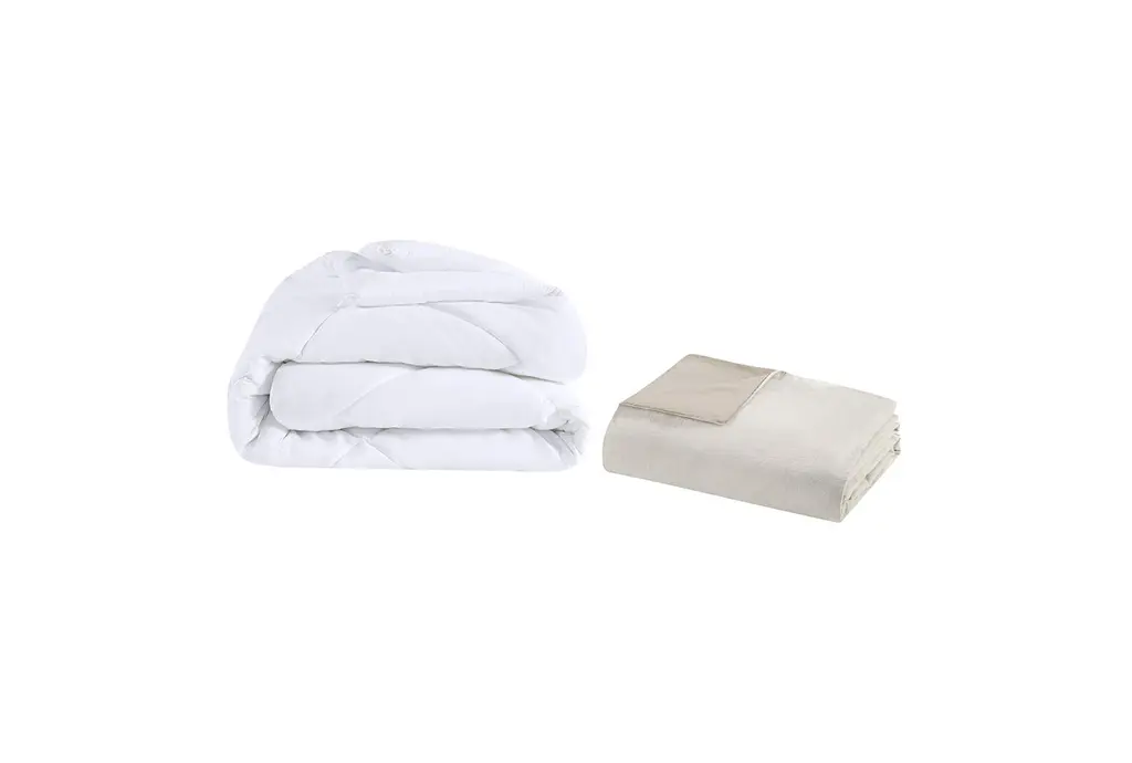Full Queen Duvet-Natural Dover Organic Cotton Oversized 5 Piece Set With 1 Duvet Cover 1 Duvet Filler 2 King Shams & 1 Accent Pillow