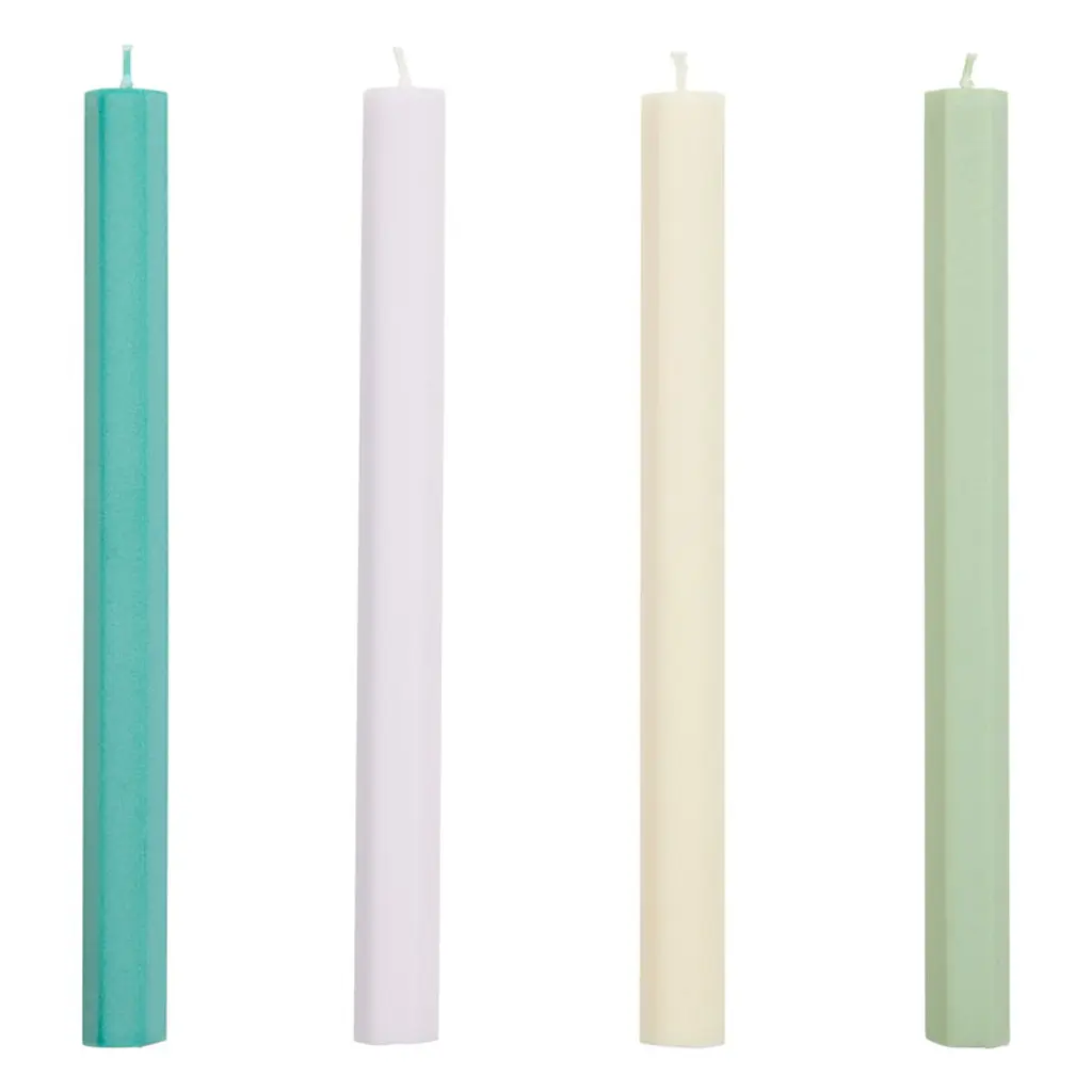 Hexagon Candle, 4 Pcs, Pastel
