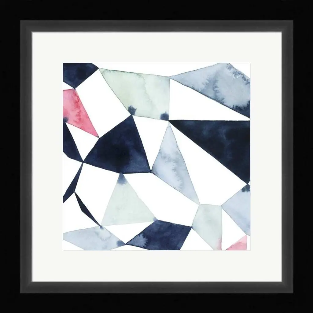 Grace Popp 'Geo Gems I' Framed Art - Plastic - Black