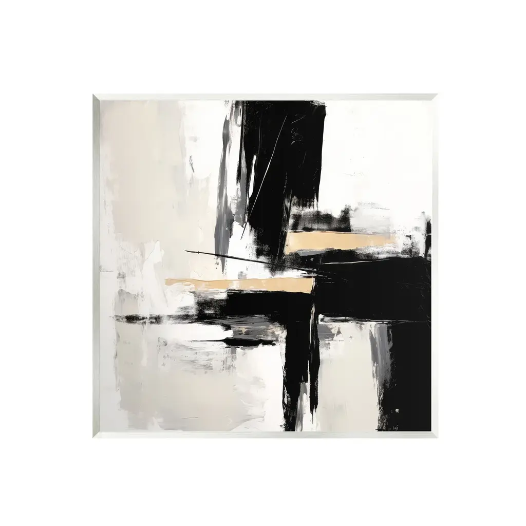 Stupell Chaotic Black Abstract Wall Plaque Art Irena Orlov - 12 X 12