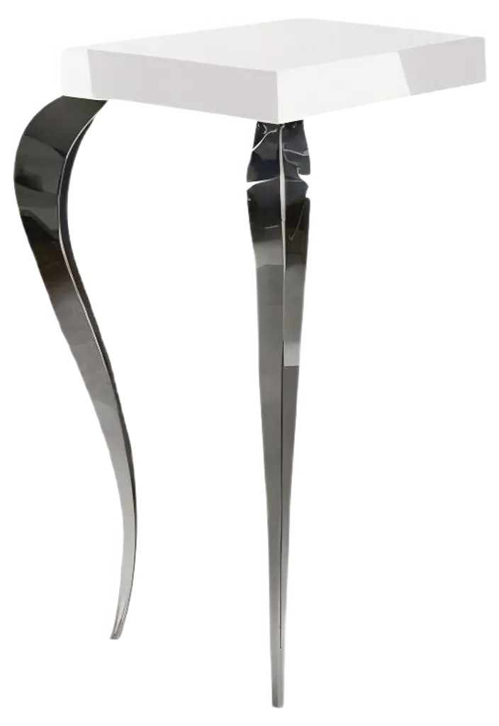 Small Italian High Console Silhouette With 2 Legs In Wood And Steel From Vgnewtrend