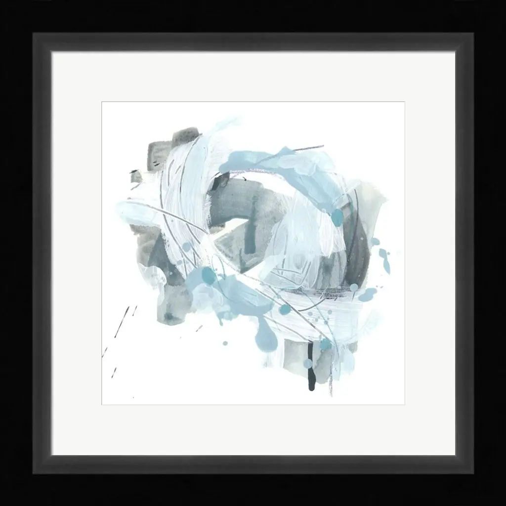 June Erica Vess 'Liquid Notation Iii' Framed Art - Plastic - Black