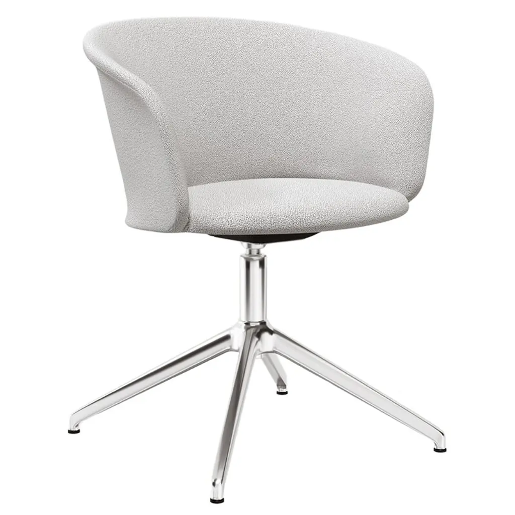 Kendo Swivel Chair, Porcelain - Polished Aluminium