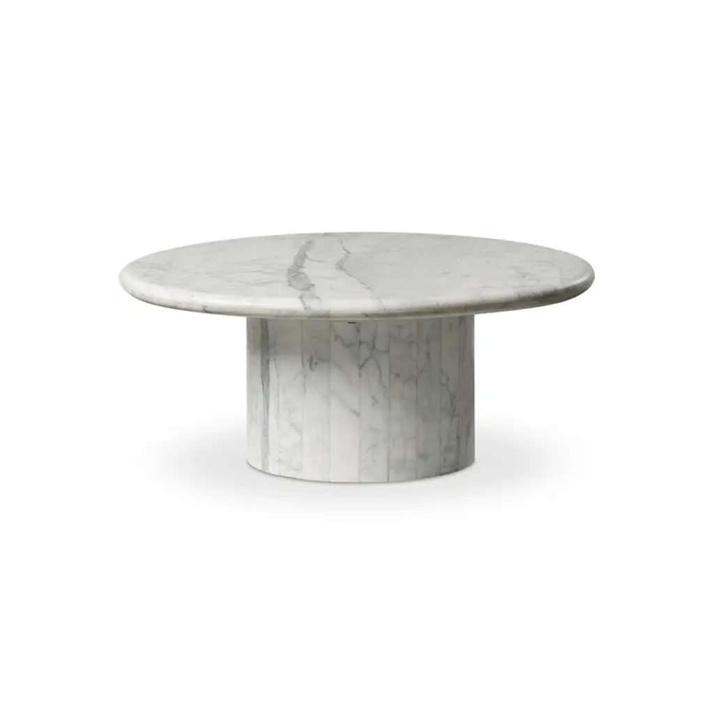 Brennan Marble Coffee Table - Large-White Calacatta Marble