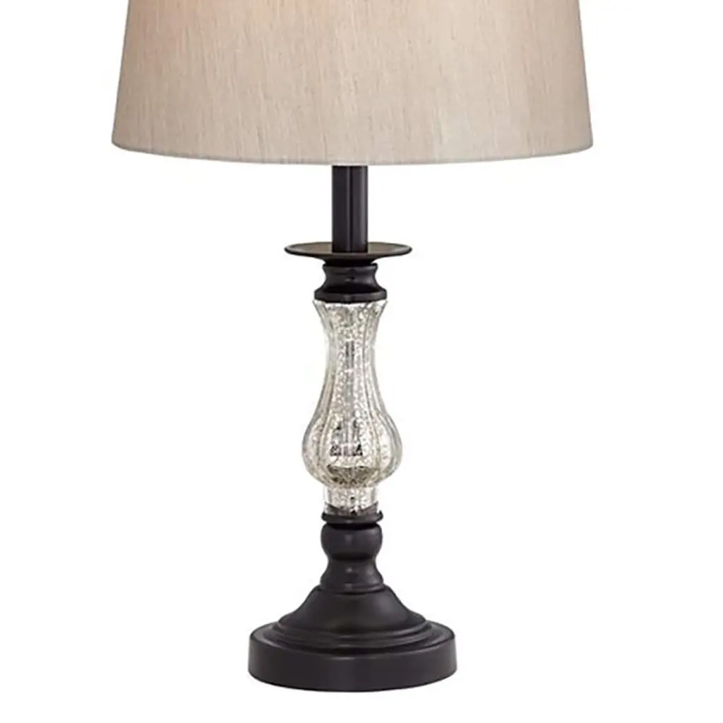 24" High Mercury Glass Accent Table Lamps - 13" X 24" - 13" X 24" - Black