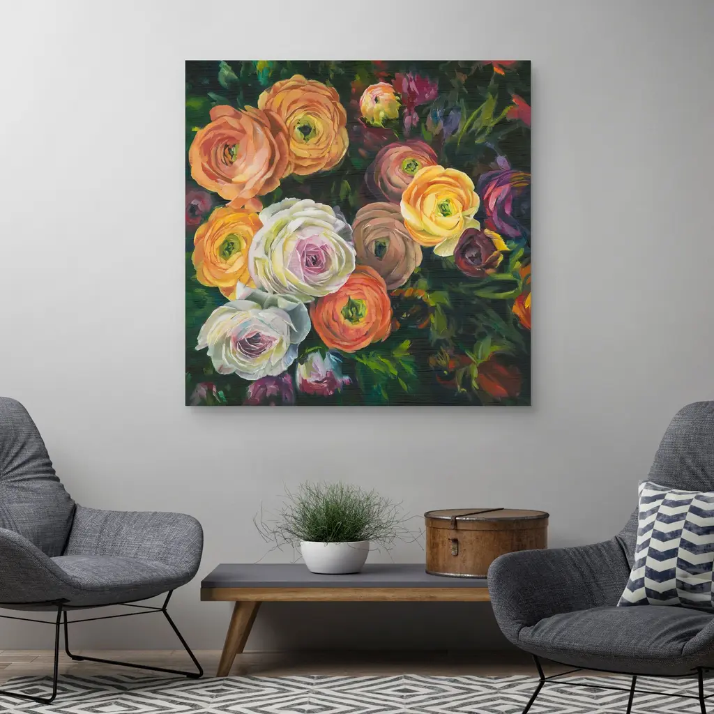 A Charmed Life By Liz Jardine Canvas Art Print - Green - 35 X 35