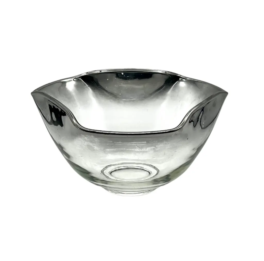 C. 1960s Silver Fade Glass Serving Bowl