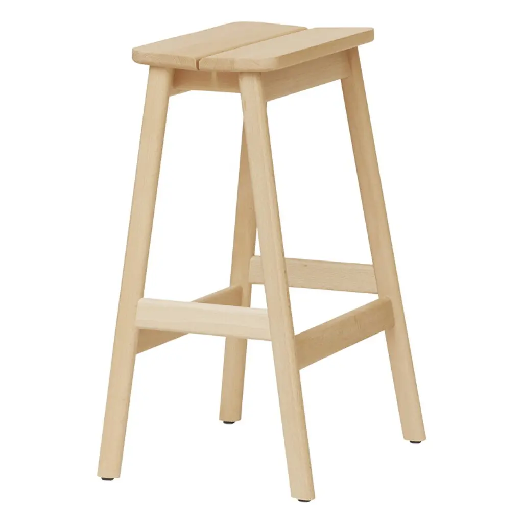 Angle Bar Stool, 65 Cm, Beech