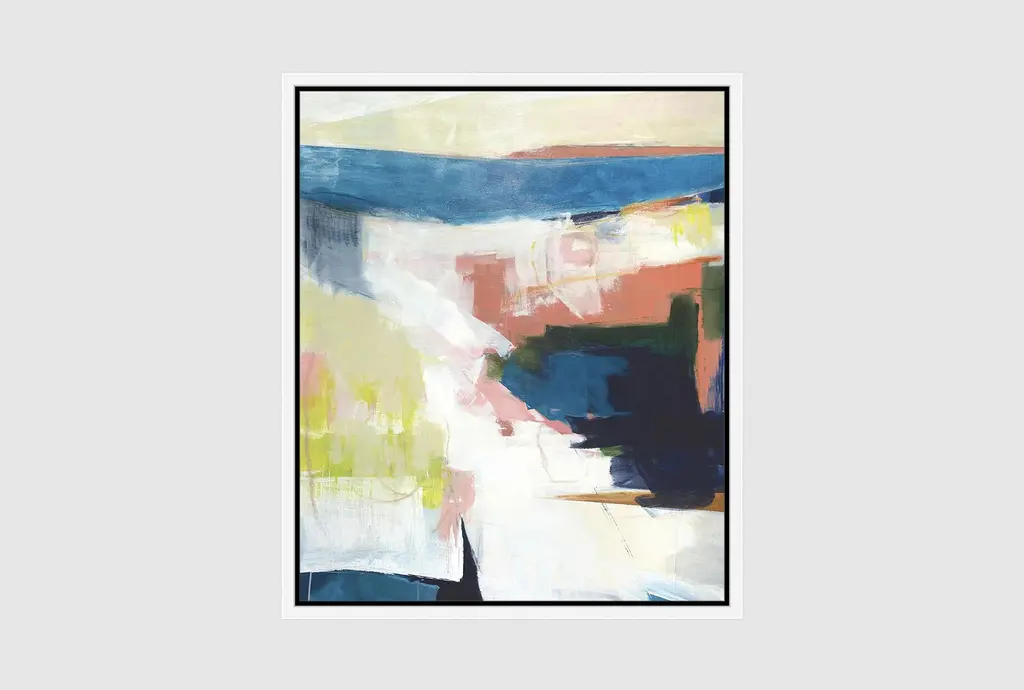 22x26 Rectangle Abstract Road Less Traveled | White Frame | Framed Art | Print | Made In The Usa | Vertical