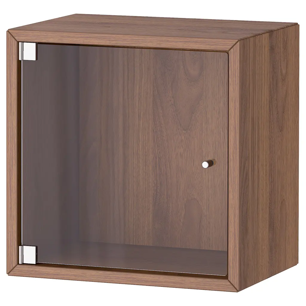 Eket Wall Cabinet With Glass Door - Brown Walnut Effect 13 3/4x9 7/8x13 3/4 "