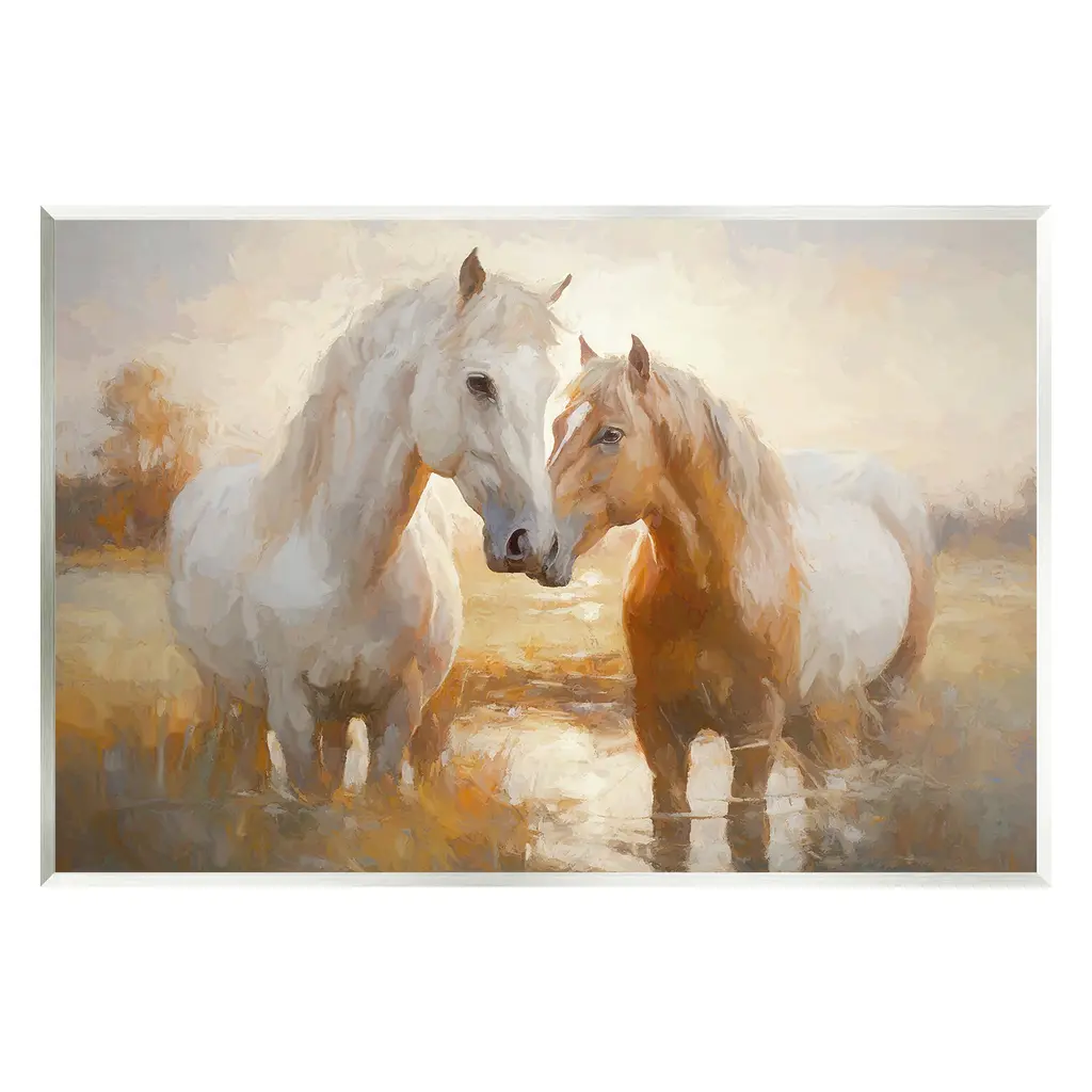 Stupell Horses In Shallow Creek Wall Plaque Art Design By Ramona Murdock - 19 X 13