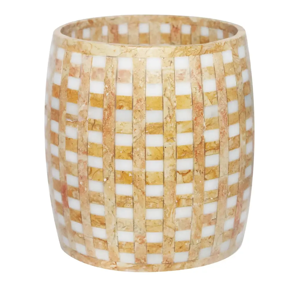 Lace Yellow Royal Marble And Arabescato Marble Vase