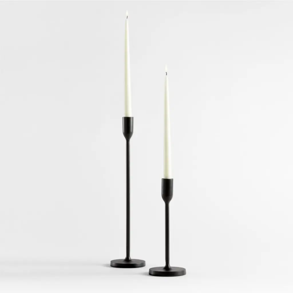 Megs Black Taper Candle Holders By Leanne Ford, Set Of 2