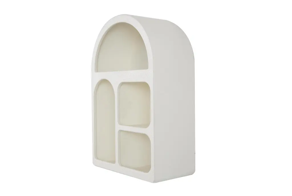 16x24 Cream White Beige Natural Wooden Mdf Geometric Arch Wall Shelf | Arched