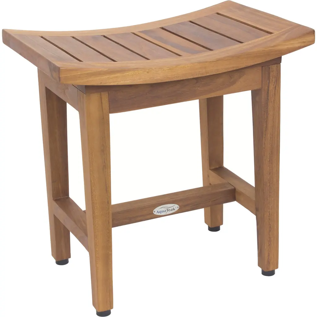 Patented Maluku Lotus Teak Shower Bench - Teak Oil - 18" Wide